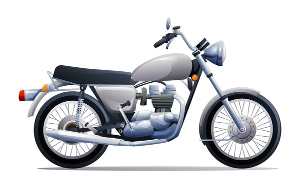 Classic Vintage Motorcykel Vektor Illustration Isolerad Vit Bakgrund — Stock vektor