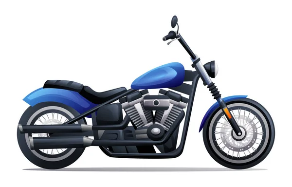 Retro Motorcykel Vektor Tecknad Illustration Isolerad Vit Bakgrund — Stock vektor