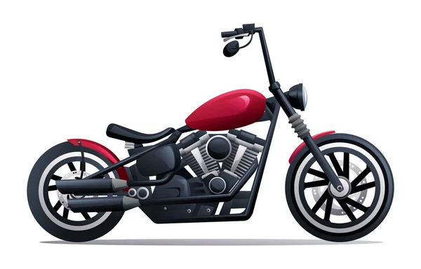Retro Motocicleta Vetor Ilustração Isolado Fundo Branco — Vetor de Stock