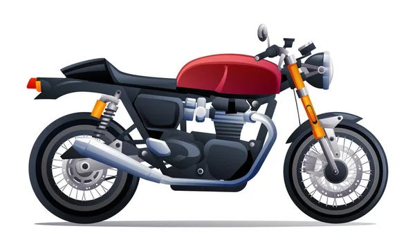 Retro Motorrad Vektor Illustration Isoliert Auf Weißem Hintergrund — Stockvektor