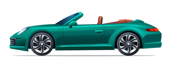 Auto Vektorillustration Cabrio Seitenansicht Isoliert Auf Weißem Hintergrund — Stockvektor