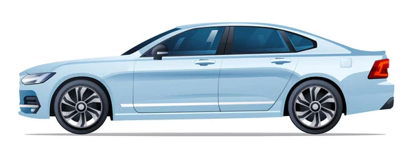 Car Vector Illustration Sedan Car Side View Isolated White Background — Stock Vector