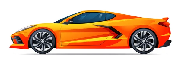 Car Vector Illustration Sports Car Side View Isolated White Background — Stock Vector