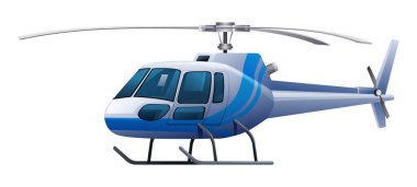 Helikopter vektör çizgi film illüstrasyon izole beyaz arka plan üzerinde