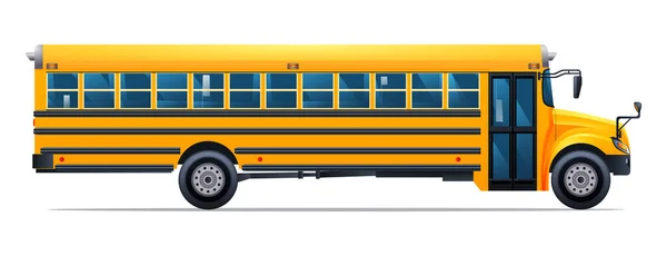 stock vector Yellow school bus side view vector illustration isolated on white background