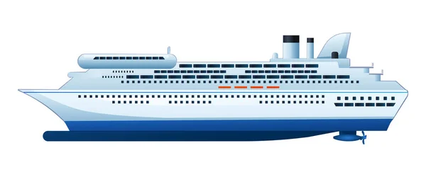 Ocean Cruise Statek Wektor Ilustracja Kreskówka Izolowane Białym Tle — Wektor stockowy