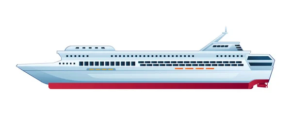 Sea Cruise Ship Vector Illustration Isolated White Background — Stock Vector