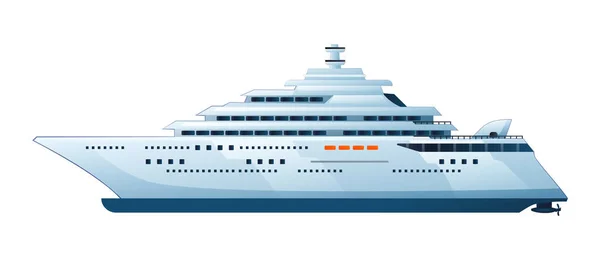 Ocean Cruise Ship Vector Illustration Isolated White Background — Stock Vector