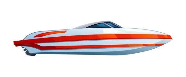 Speed Boat Motor Boat Vector Illustration Isolated White Background — Stock Vector