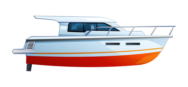 Speedboat or motorboat vector illustration isolated on white background