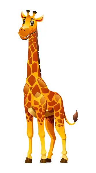 Giraffe Cartoon Illustration Isoliert Auf Weißem Hintergrund — Stockvektor