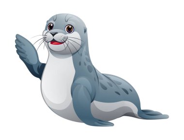 El sallayan mühür. Vektör karikatür çizimi beyaz arkaplanda izole edildi