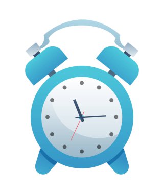 Alarm saat vektör çizimi beyaz arkaplanda izole edildi