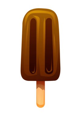 Çikolatalı dondurma çubuğu. Vektör çizgi film illüstrasyonu