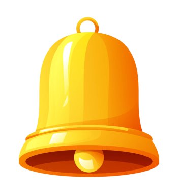 Altın çan vektör çizimi beyaz arkaplanda izole edildi