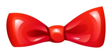 Kırmızı fiyonk, resmi durumlar için mükemmel. Vektör çizgi film illüstrasyonu