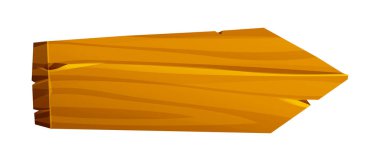 Tahta ok işareti beyaz arkaplanda yalıtılmış yüzeyi gösteriyor. Vektör illüstrasyonu