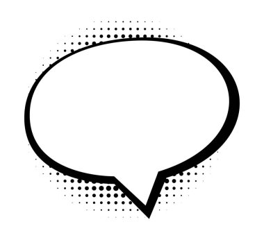 Yarım tonlu noktalı boş konuşma balonu. Vektör çizgi film illüstrasyonu