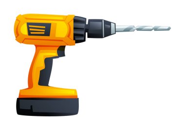 Kablosuz tornavida ya da elektrikli matkap. Vektör çizgi film illüstrasyonu