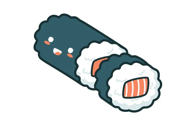 Carino Sushi Vettoriale Illustrazione Eps Jpg — Vettoriale Stock