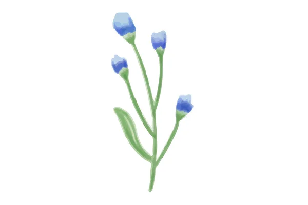 Floral Vector Περίγραμμα Απεικόνιση Φύση Λουλούδι Καλοκαίρι — Διανυσματικό Αρχείο
