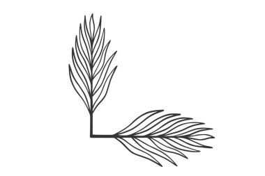 Çiçekli köşe çizgisi çizimi