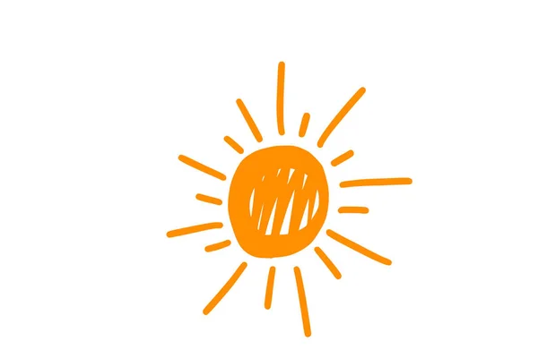 Cute Słońce Doodle Ilustracji — Wektor stockowy