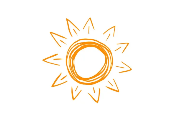 Cute Sun Doodle Illustration — Stock Vector