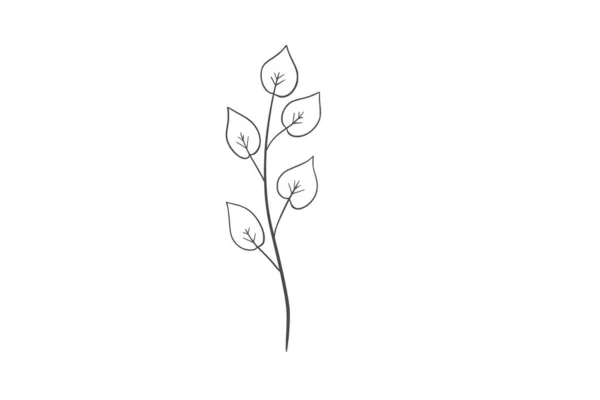 Wildplant Linie Artă Ilustrare — Vector de stoc