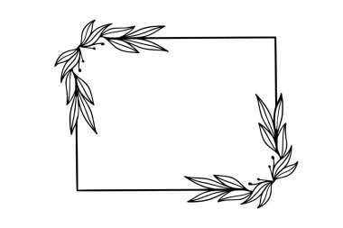 Çiçeksel kare çerçeve çizimi
