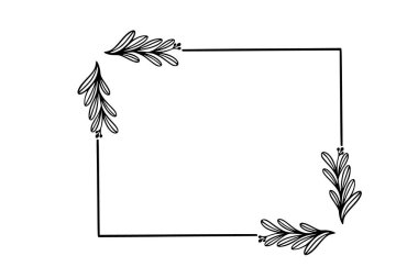 Çiçeksel kare çerçeve çizimi