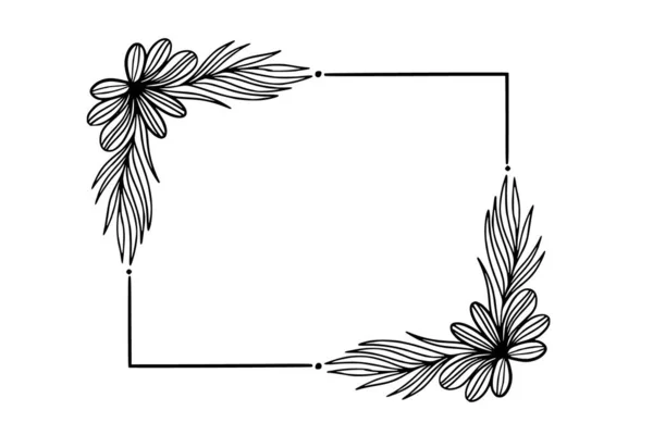 Florale Quadratische Rahmenillustration Stockvektor