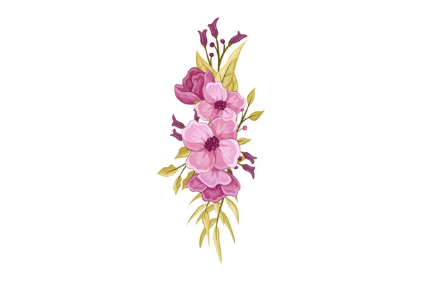 Çiçek Buketi Tasarımı Çizimi — Stok Vektör