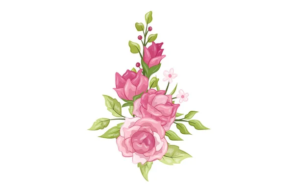 Floral Bouqet Art Illustration — Stock Vector