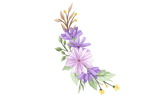 Květinová Kytice Umění Ilustrace — Stockový vektor