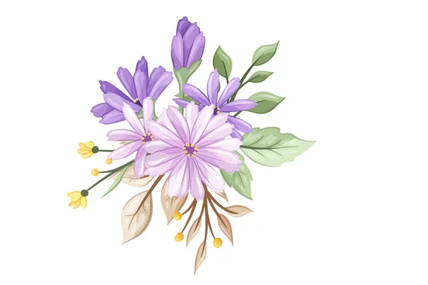 Çiçek Buketi Sanat Çizimi — Stok Vektör
