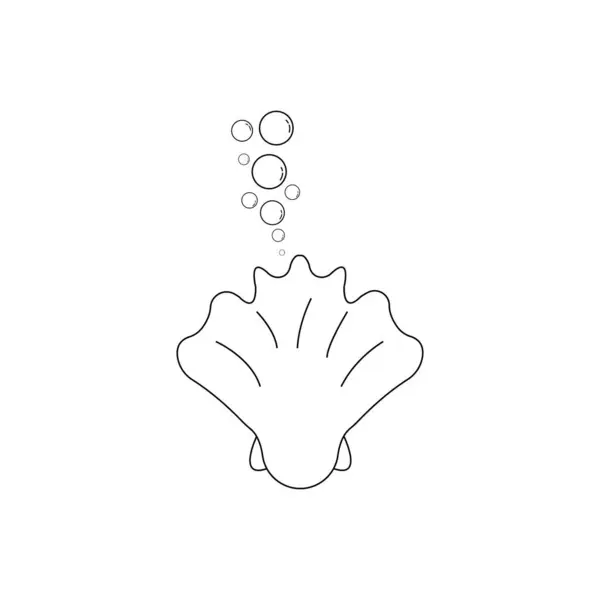 Línea Conchas Símbolo Logotipo Simple Icono Vector Gráfico Diseño Ilustración — Archivo Imágenes Vectoriales