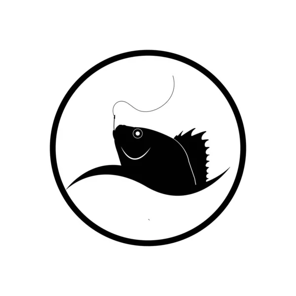 Modelo Logotipo Hobby Pesca Preto — Vetor de Stock
