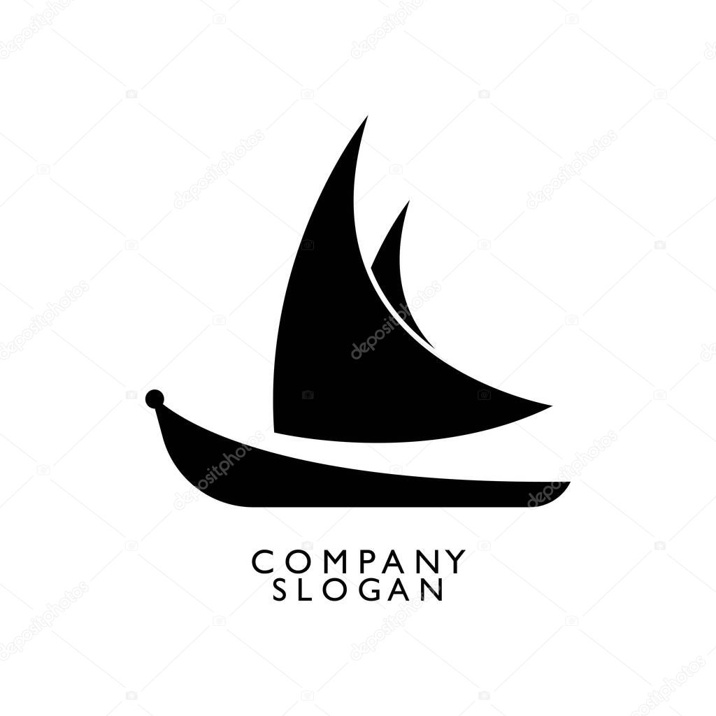 Modern and minimal boat logo icon