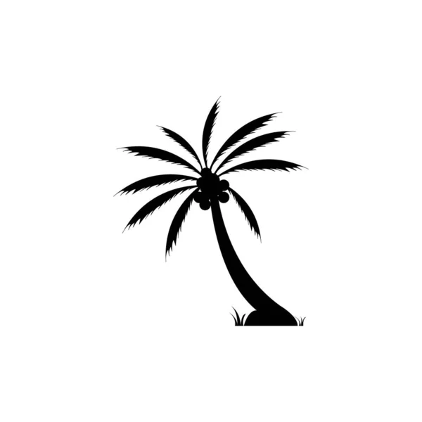 Black Vector Single Palm Tree — Stock Vector