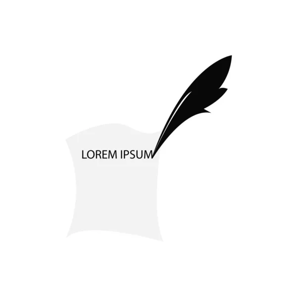 Ensemble Plumes Icône Logo Noir — Image vectorielle