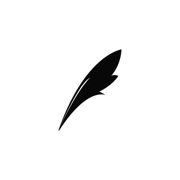 Set Feather Black Logo Icon — Stock Vector