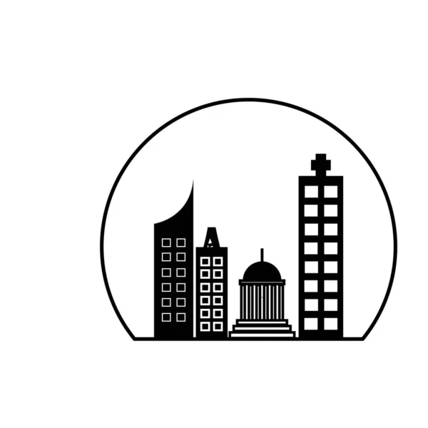 Логотип Строительного Предприятия Логотип Геометрической Линии Вектор — стоковый вектор