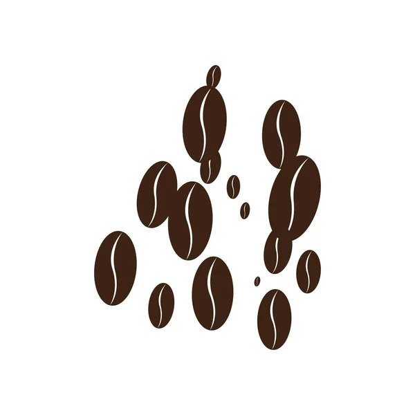 Kaffebönor Isolerad Vit Bakgrund — Stock vektor