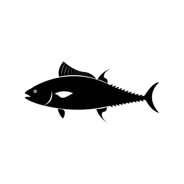 Thunfisch Und Meerestiere Silhouette — Stockvektor