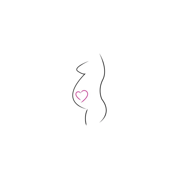 Jednoduchá Ilustrace Těhotné Ženy — Stockový vektor