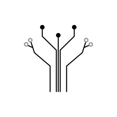 Chip Dijital Logo soyut Yapay Zeka AI vektör tasarımı Doğrusal Tasarım