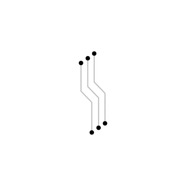 Chip Digital Logo Abstrait Intelligence Artificielle Conception Vectorielle Style Contour — Image vectorielle