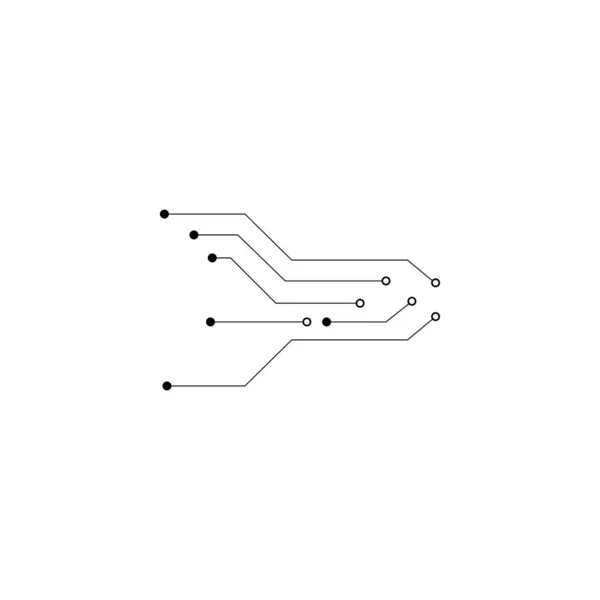 Чип Цифровой Логотип Абстрактный Искусственный Интеллект Векторный Дизайн Линейный Стиль — стоковый вектор