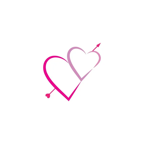Plantilla Vectorial Diseño Heart Logo Día San Valentín Del Amor — Archivo Imágenes Vectoriales